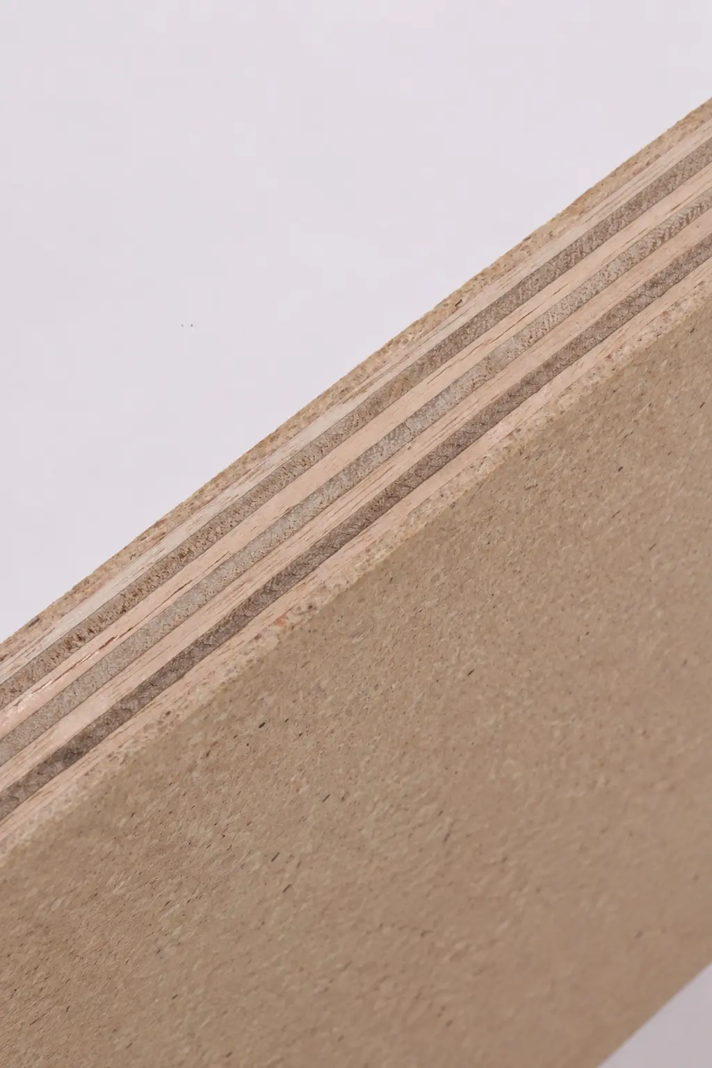 Duraply edge close-up showing calibrated faces and plywood core