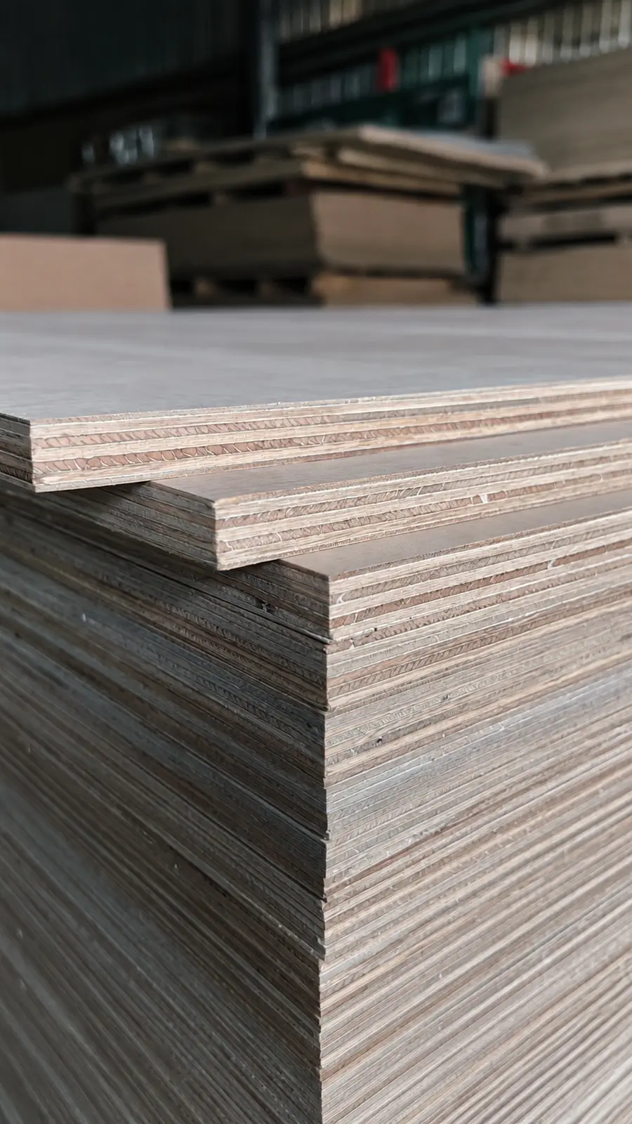 Stacked Functional Plywood panels showing repeated veneer lay-up